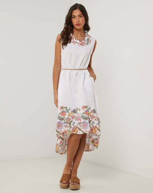 Weißes Kleid Anais aus 100% Leinen