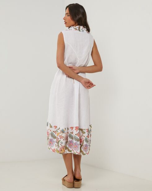 Weißes Kleid Anais aus 100% Leinen