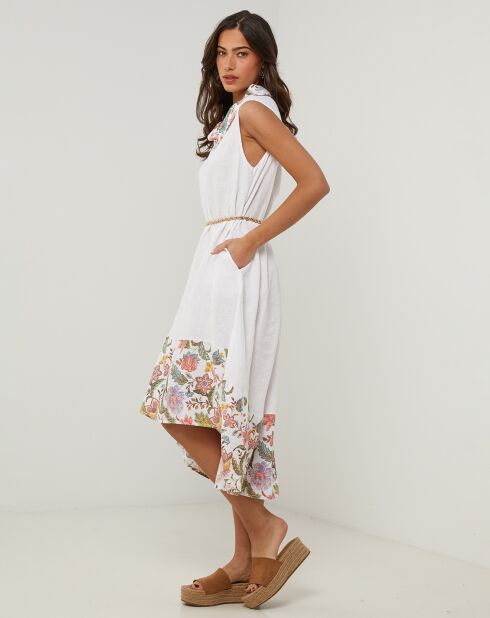 Weißes Kleid Anais aus 100% Leinen