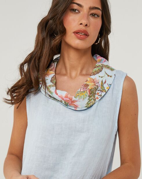Robe 100% Lin Anais bleu ciel
