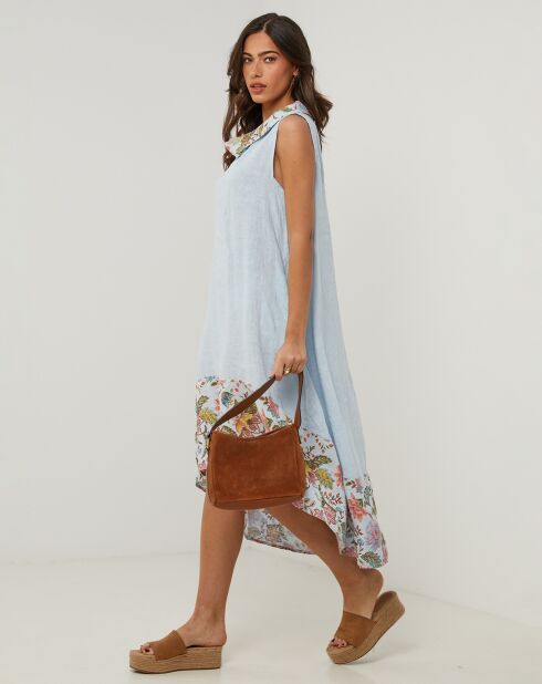 Robe 100% Lin Anais bleu ciel