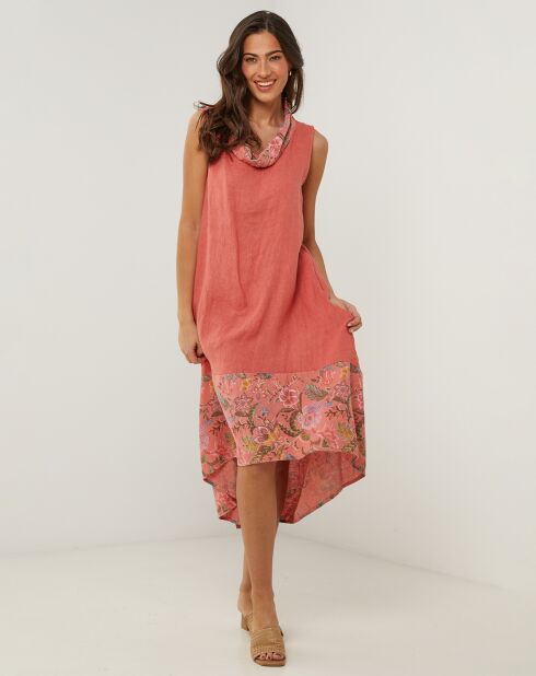 Robe 100% Lin Anais corail