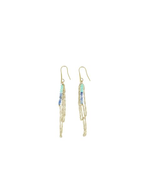 Boucles d'oreilles Alya amazonite cyanite vert/bleu