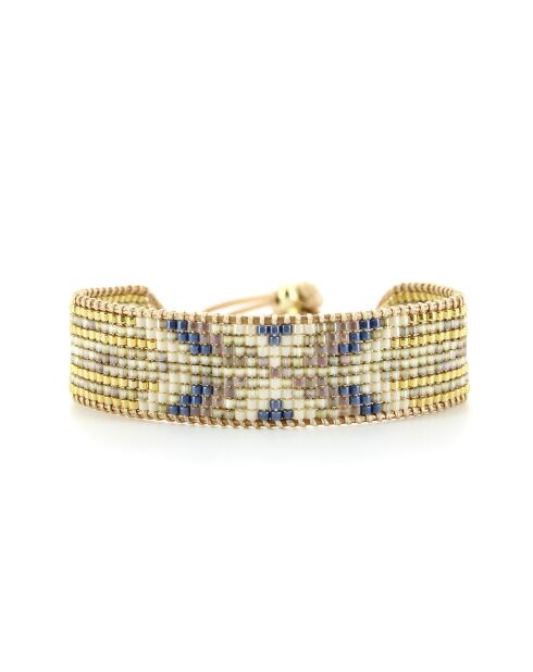 Bracelet Belle orchidée Anna bleu doré