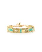 Bracelet Blue maldive Ines turquoise doré