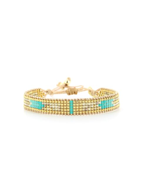 Bracelet Blue maldive Ines turquoise doré