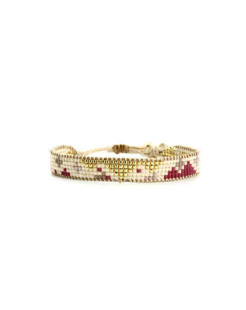 Bracelet Plum Bubble Chloe prune nacre doré
