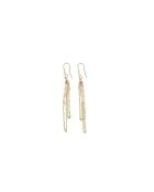 Boucles d'oreilles Alya quartz rose dorées