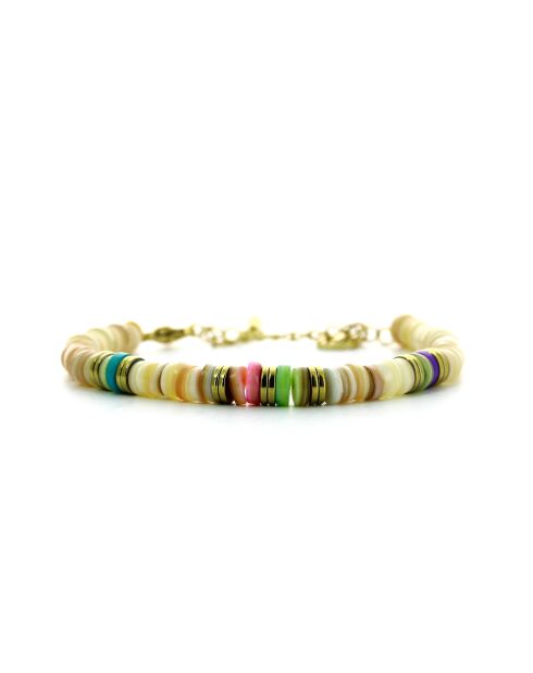 Bracelet Stone Ibiza Beach nacre crème et multicolore