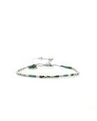 Bracelet Plage d'argent Eva vert argent