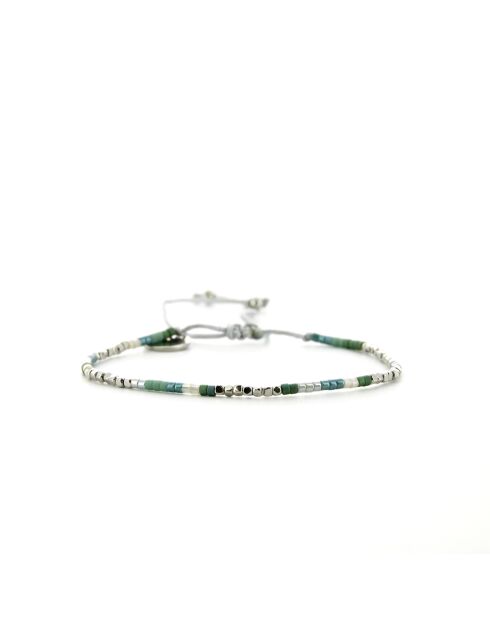 Bracelet Plage d'argent Eva vert argent