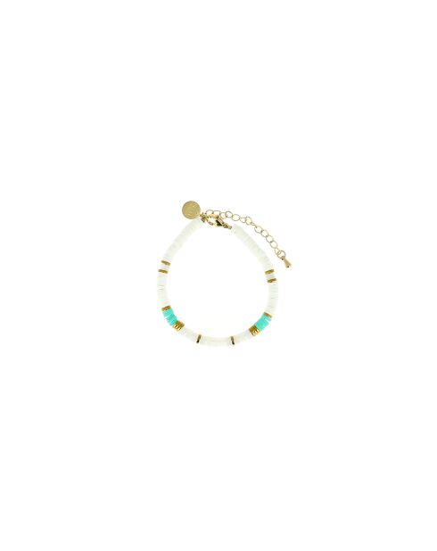 Bracelet Ibiza Beach white gold blanc turquoise