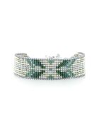 Bracelet Plage d'argent Anna vert argenté