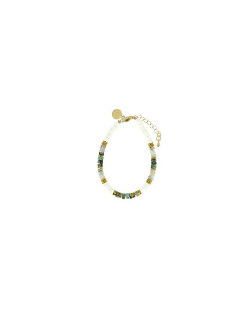 Bracelet Ibiza Beach turquoise gold turquoise blanc