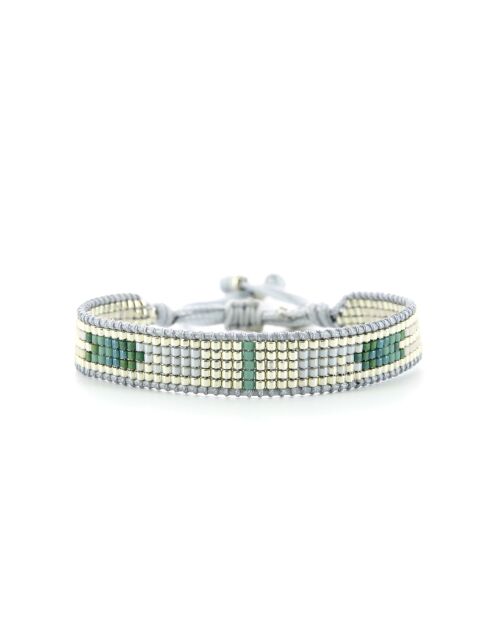 Bracelet Plage d'argent Ines vert argenté