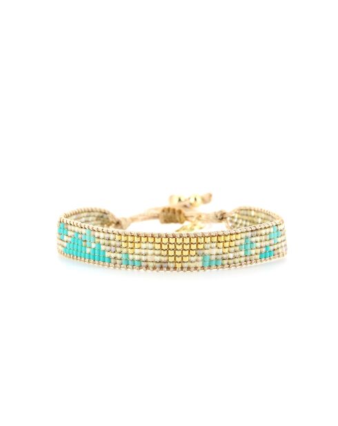 Bracelet Blue maldive Chloe turquoise doré