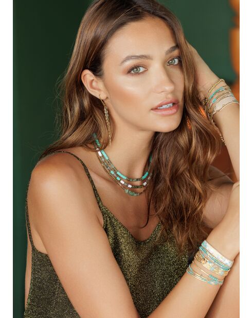 Bracelet Blue maldive Chloe turquoise doré