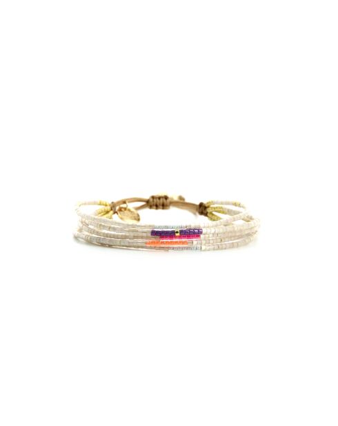 Bracelet Spaggia Rosa Victoire mauve rose fluo saumon fluo nacre doré