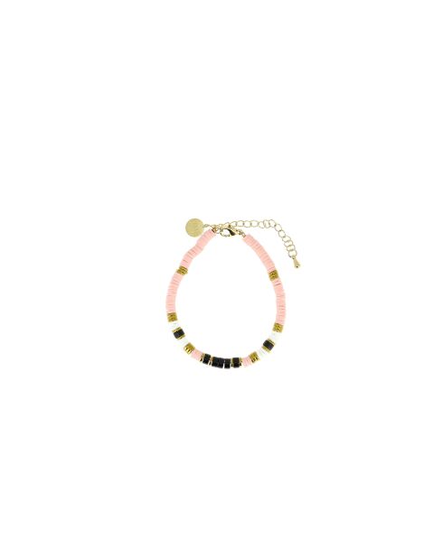 Bracelet Ibiza Beach black gold noir/blanc/rose