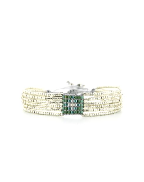 Bracelet Plage d'argent Keira vert argenté
