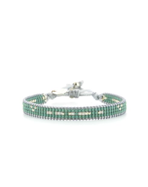 Bracelet Plage d'argent Julia vert argenté