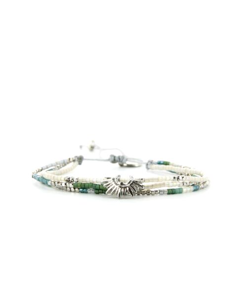 Bracelet Plage d'argent Saly vert argenté