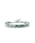 Bracelet Plage d'argent Louise vert argenté
