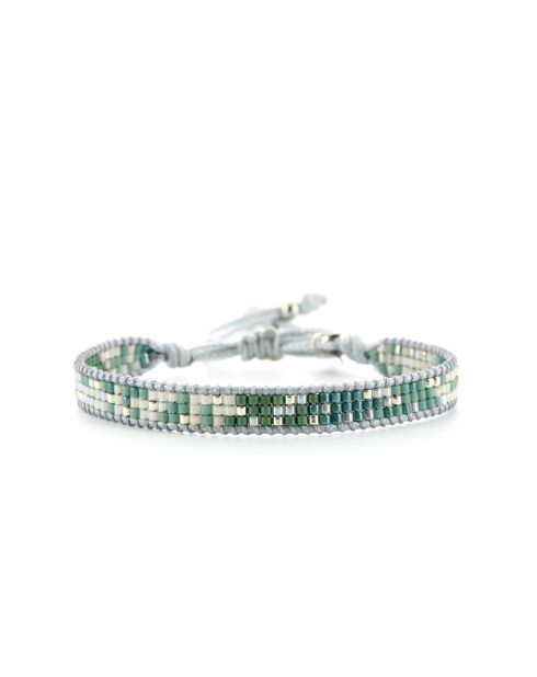 Bracelet Plage d'argent Louise vert argenté