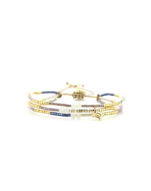 Bracelet Belle orchidée Lena bleu doré