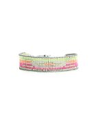 Bracelet Rainbow Kiss Charly rose fluo corail rosé fluo vert fluo argenté