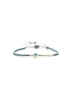 Bracelet Plage d'argent Iris vert argenté