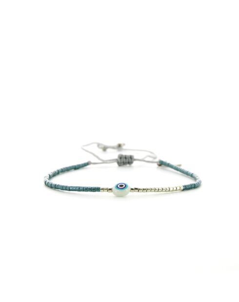 Bracelet Plage d'argent Iris vert argenté