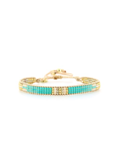 Bracelet Blue Maldive Sandy turquoise doré