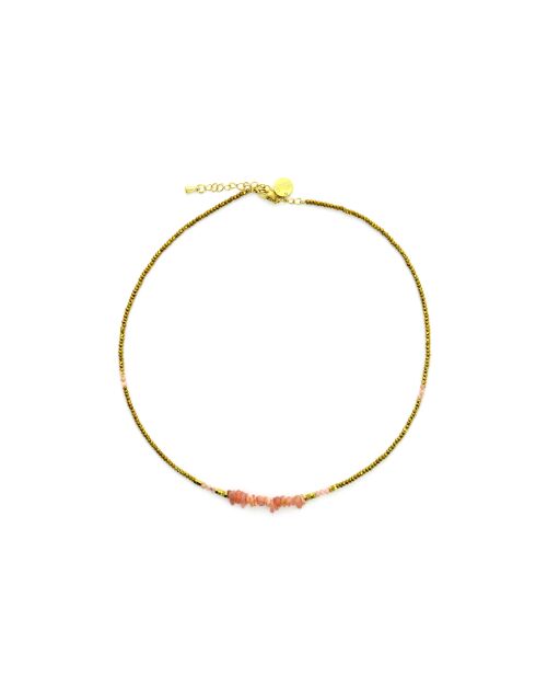 Collier Dana Rhodonite hématite