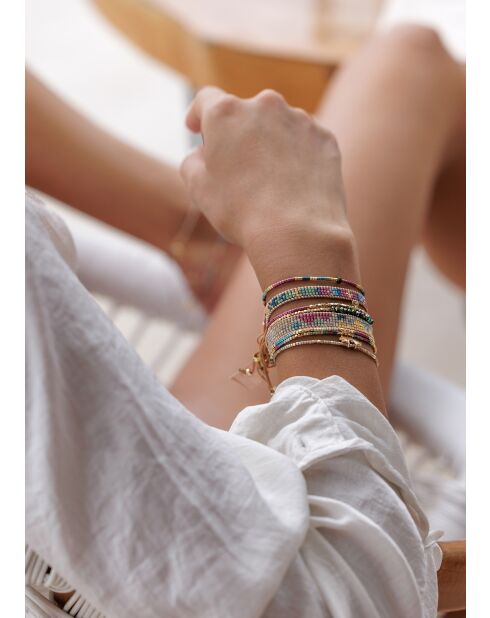 Bracelet Tout ce qui Brille violet beige