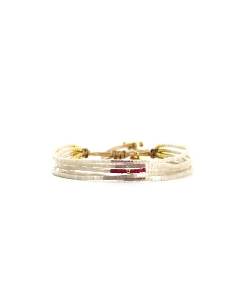 Bracelet Plum Bubble Victoire prune nacre doré