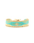 Bracelet Blue maldive Charlie turquoise doré
