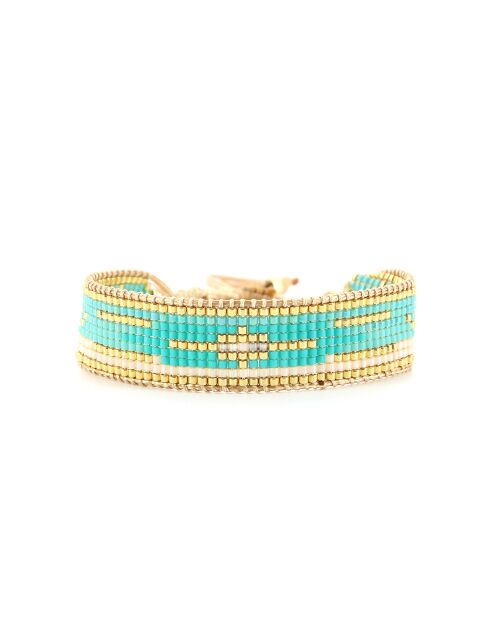 Bracelet Blue maldive Charlie turquoise doré