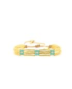 Bracelet Blue maldive rose turquoise doré