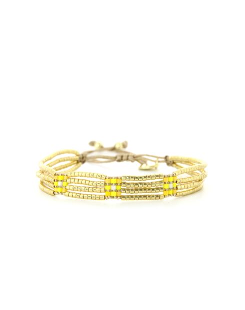 Bracelet Journée Ensoleillée rose jaune champagne