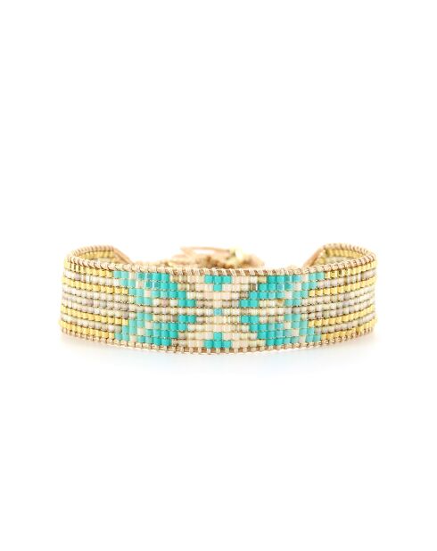 Bracelet Blue maldive Julia turquoise doré