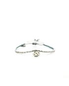 Bracelet Plage d'argent bobi vert argenté