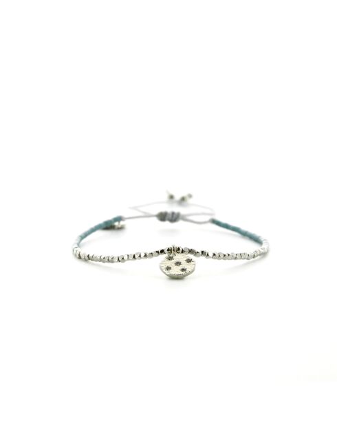 Bracelet Plage d'argent bobi vert argenté