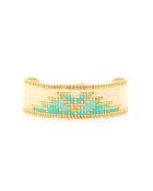 Bracelet Blue Maldive Romane turquoise doré