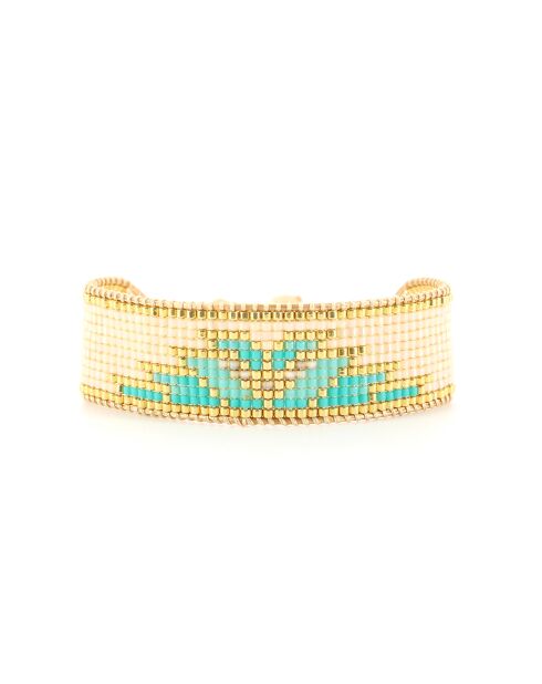 Bracelet Blue Maldive Romane turquoise doré