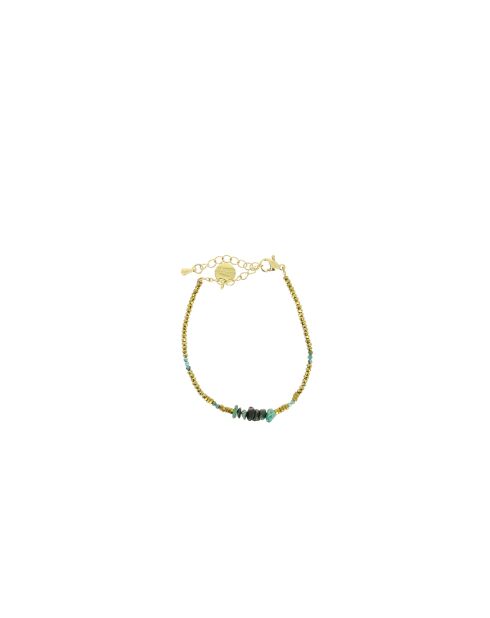 Bracelet Ambre hématites dorées turquoise africaine nacre