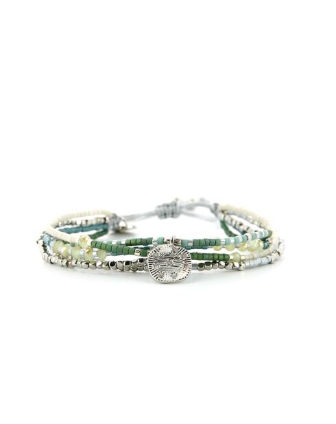 Bracelet Plage d'argent Fanny vert argenté