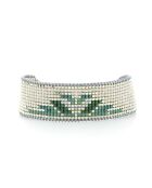 Bracelet Plage d'argent Romane vert argenté