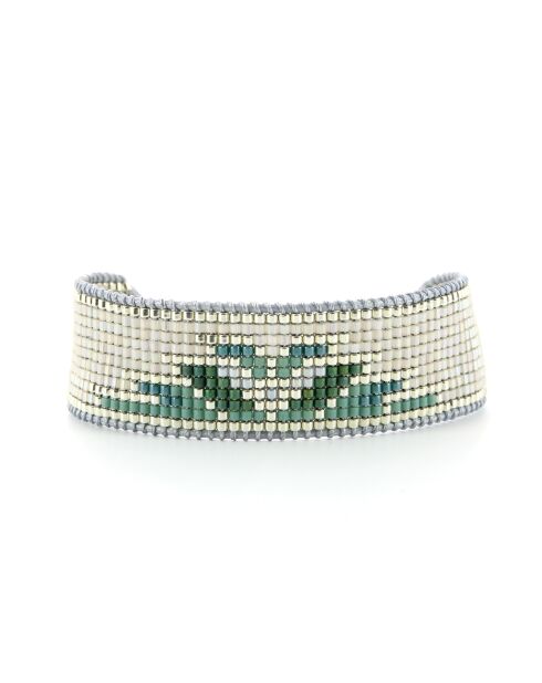 Bracelet Plage d'argent Romane vert argenté