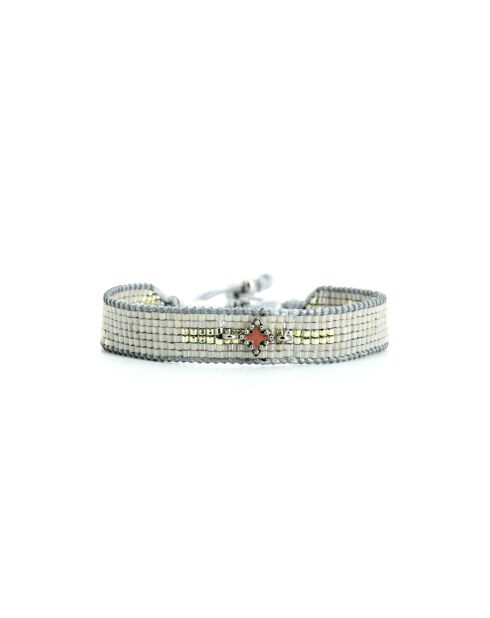 Bracelet Rainbow Kiss Lou corail/argenté